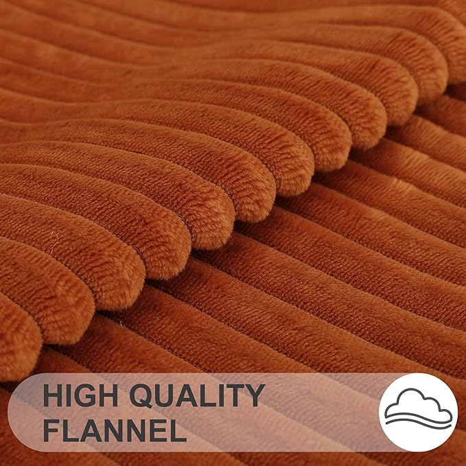 Simmore Decorative Spring Throw Pillow Covers 18x18 Set of 2, Soft Natural Plush Flannel Double-Sided Fluffy Couch Pillow Covers for Sofa Living Room, Rust
