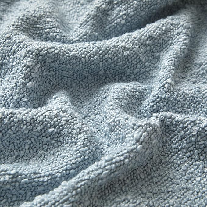 JUSPURBET Light Blue Decorative Pillow Covers 12x20 Set of 2 Throw Pillow Covers for Couch Sofa Bed Cozy Boucle Textured Lumbar Cushion Covers Cases with Hidden Zipper for Living Room Home Decor