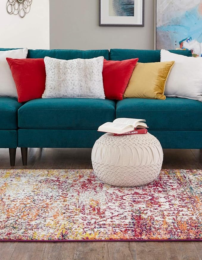 Rugs.com Arlington Collection Rug – 7' x 10' Multi Medium-Pile Rug Perfect for Living Rooms, Large Dining Rooms, Open Floorplans