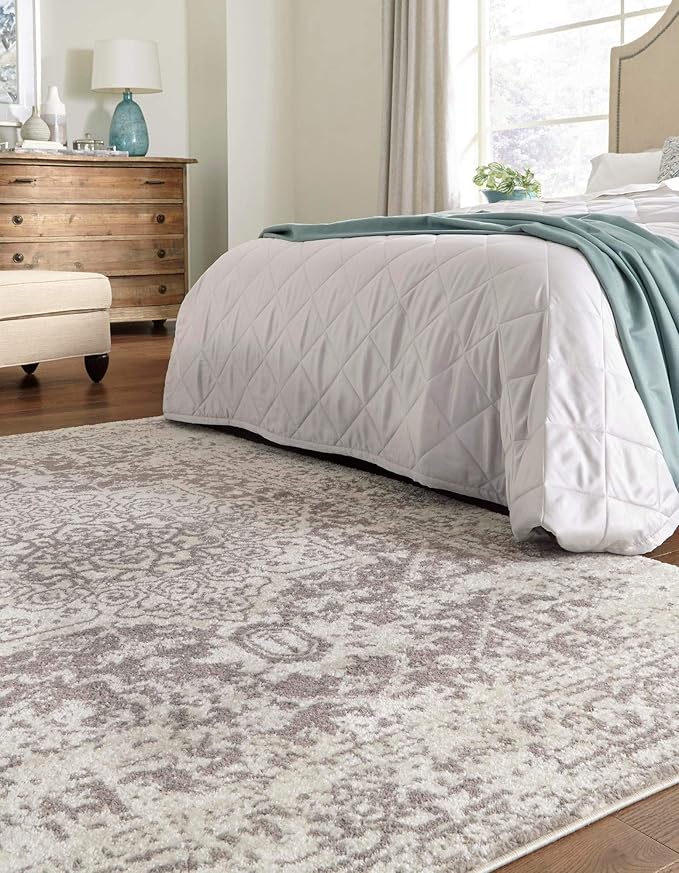Rugs.com Arlington Collection Rug – 10' x 13' White Medium-Pile Rug Perfect for Living Rooms, Large Dining Rooms, Open Floorplans