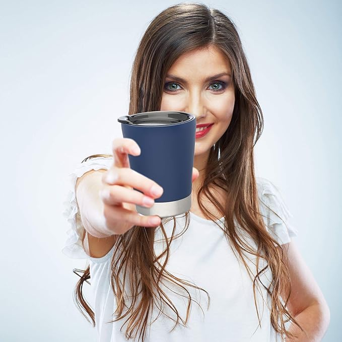 DISCOUNT PROMOS 12 oz. Itsy Vacuum Insulated Travel Mugs - 6 Pack - Blue