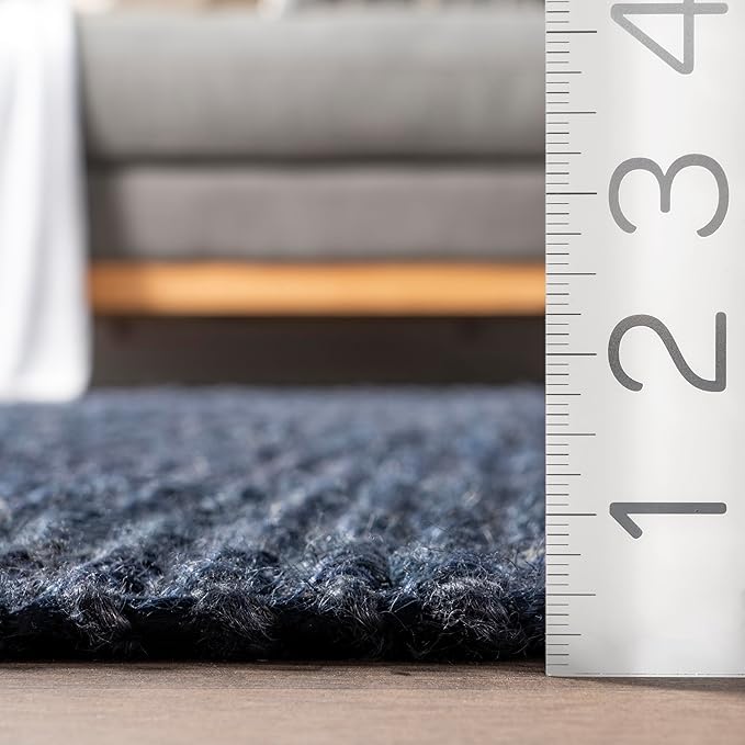 Nuloom Daniela Navy, 5' x 7'6", Handmade, Jute, Tassel, Soft and Textured, High Traffic, Stain Resistant, Easy Clean, Durable Area Rug for Bedroom, Living Room, Dining Space, Foyer, Entryway