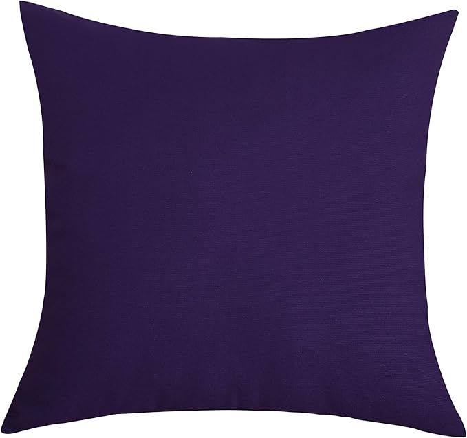 TangDepot Handmade Decorative Solid 100% Cotton Canvas Throw Pillow Covers/Pillow Shams, (28" x28" , Purple, 1 Count (Pack of 1))