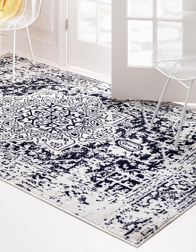 Rugs.com Arlington Collection Rug – 3' x 5' Blue Medium-Pile Rug Perfect for Living Rooms, Large Dining Rooms, Open Floorplans