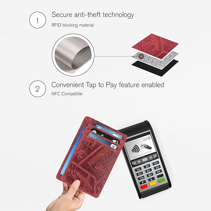Oak Leathers Leather Slim Minimalist Wallet for Men & Women RFID Front Pocket Leather Card Holder Wallets