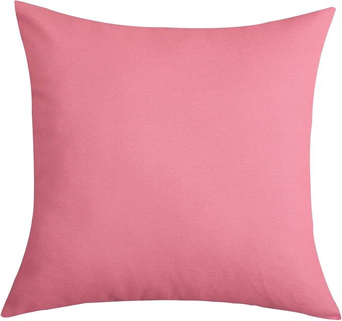TangDepot Handmade Decorative Solid 100% Cotton Canvas Throw Pillow Covers/Pillow Shams, (28" x28" , Pink, 1 Count (Pack of 1))