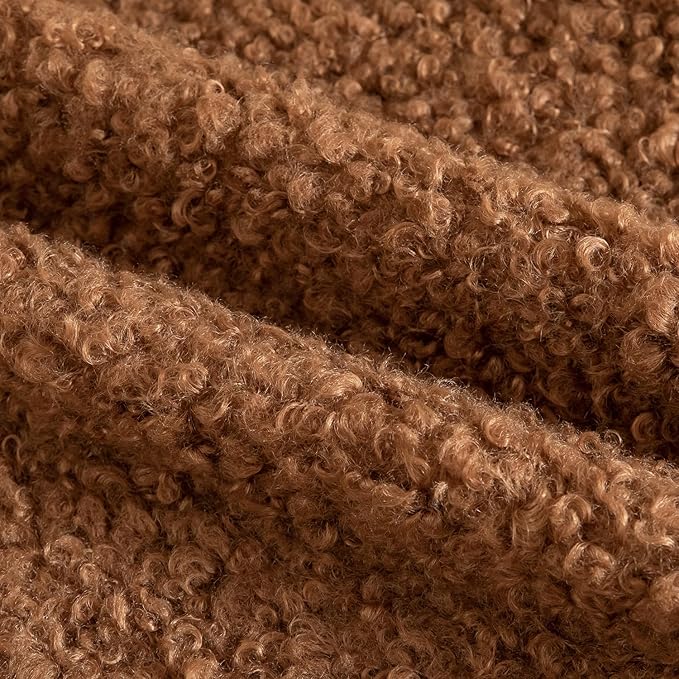Yaertun Pack of 2 Faux Fur Throw Pillow Covers Decorative Sherpa Boucle Pillow Covers Fuzzy Soft Pillowcases Sheepskin Fleece Cushion Case for Couch Sofa Bed Living Room 12x20 Inch Brown
