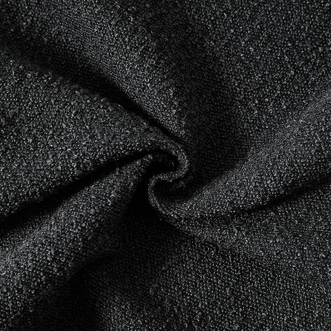 Boucle Decorative Throw Pillow Covers for Couch Set of 2, 18x18 inches, Black