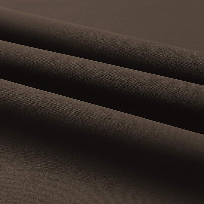 DUALIFE Brown Blackout Curtains Panels for Bedroom 63 Inches Long Coffee Color Curtains with Grommet Thermal Insulated Room Darkening Solid Widow Drapes for Living Room 52x63 Inch Set of 2 Panels