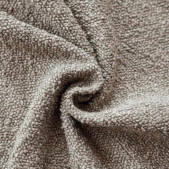 Foindtower Decorative Textured Boucle Throw Pillow Covers Accent Solid Lumbar Pillow Cases Neutral Soft Cozy Couch Cushion Case for Chair Sofa Bedroom Living Room Home Decor 12x20 Inch,1PC,Light Taupe