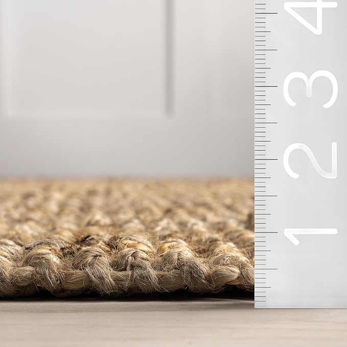 Nuloom Daniela Natural, 2' x 3', Handmade, Jute, Tassel, Soft and Textured, High Traffic, Stain Resistant, Easy Clean, Durable Area Rug for Bedroom, Living Room, Dining Space, Foyer, Entryway