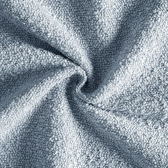 MIULEE 20x20 Inch Decorative Pillow Covers for Couch Bed Set of 2 Textured Boucle Neutral Winter Throw Pillows Light Blue Accent Solid Cushion Pillowcases Sofa Livingroom Home Decor