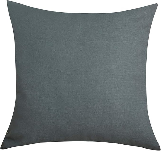 TangDepot Handmade Decorative Solid 100% Cotton Canvas Throw Pillow Covers/Pillow Shams, (20" x20" , Steel Grey, 1 Count (Pack of 1))