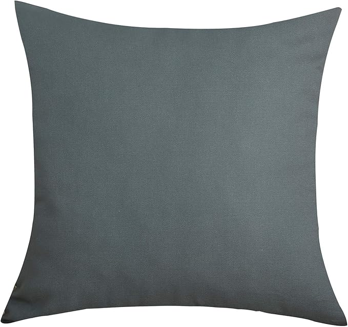 TangDepot Handmade Decorative Solid 100% Cotton Canvas Throw Pillow Covers/Pillow Shams, (24" x24" , Steel Grey, 1 Count (Pack of 1))
