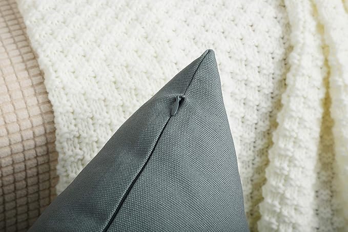 TangDepot Handmade Decorative Solid 100% Cotton Canvas Throw Pillow Covers/Pillow Shams, (20" x20" , Steel Grey, 1 Count (Pack of 1))