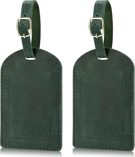 Ringsun Leather Luggage Tag for Suitcases ID Tags Bag Tags for Luggage (2 Pack)