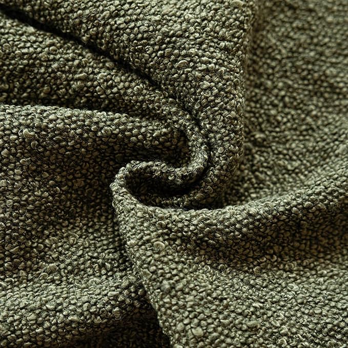 Foindtower Decorative Textured Boucle Throw Pillow Covers Accent Solid Pillow Cases Neutral Soft Cozy Couch Cushion Case for Chair Sofa Bedroom Living Room Home Decor 18x18 Inch,1PC,Moss Green