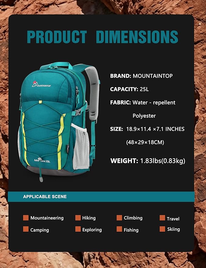 MOUNTAINTOP 18L/25L/40L Hiking Backpack,Lightweight Travel Backpack with Rain Cover for Outdoor Backpacking, Camping