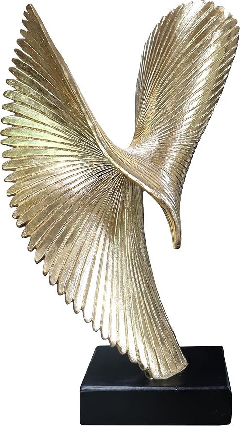 Modern Abstract Eagle Decorative Sculpture, Dining Living Room Desk Decor,Geometric Home Decor Statues,Shelf Top Decor Aesthetics, Coffee Tables or Office Shelves（Golden）