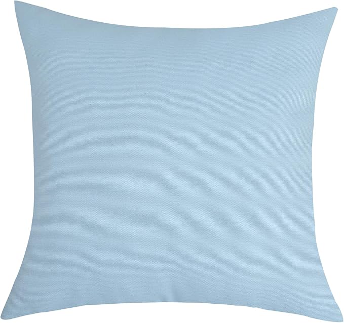 TangDepot Handmade Decorative Solid 100% Cotton Canvas Throw Pillow Covers/Cushion Covers, 45 Colors Available - (18" x18" , Light Blue, 2 Count (Pack of 1))