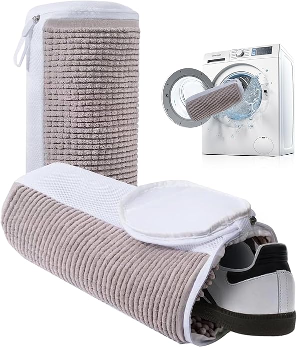 Premium Shoe Washing Machine Bag 2-Pack Reusable Laundry Wrap with Microfibers, Durable Invisible Zipper & Hanging Loop – Gentle Mesh Wash Bags for Sneakers, Tennis, Gym & Kids’ Shoes