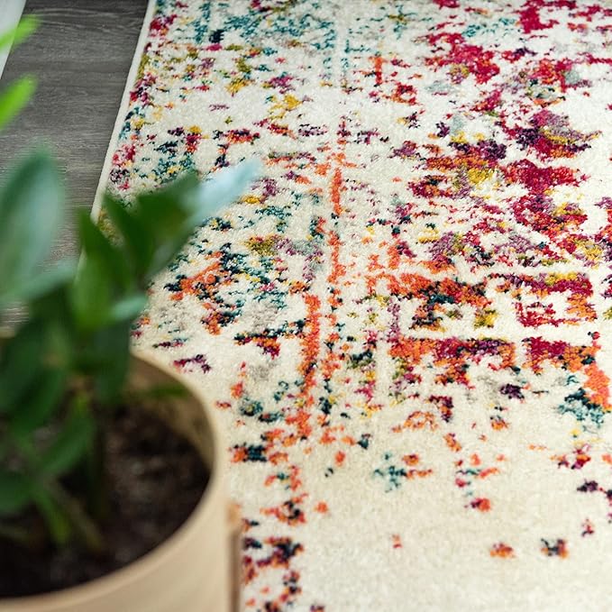 Rugs.com Arlington Collection Rug – 8 Ft Square Multi Medium-Pile Rug Perfect for Living Rooms, Kitchens, Entryways