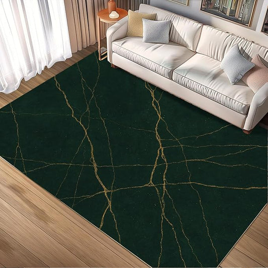 Luxury Marble Rug - 3x6 Runner Rug, Abstract MarbleModern Art Bedside Rugs, Washable & Non Slip Carpet Home Decor