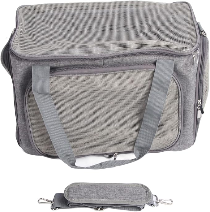 Foldable Carrier, Large Space Travel Carrier for Dogs Cats, Breathable Stretchable with Straps and Leakproof Pads, Portable Carrier for Vet Visits Outdoor Adventures