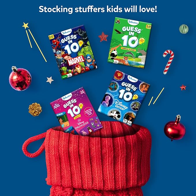 Skillmatics Guess in 10 - Animal Kingdom, Card Game, Christmas Stocking Stuffers for Preschool Kids, Girls & Boys, Fun Travel Game, Gifts for Ages 3, 4, 5, 6