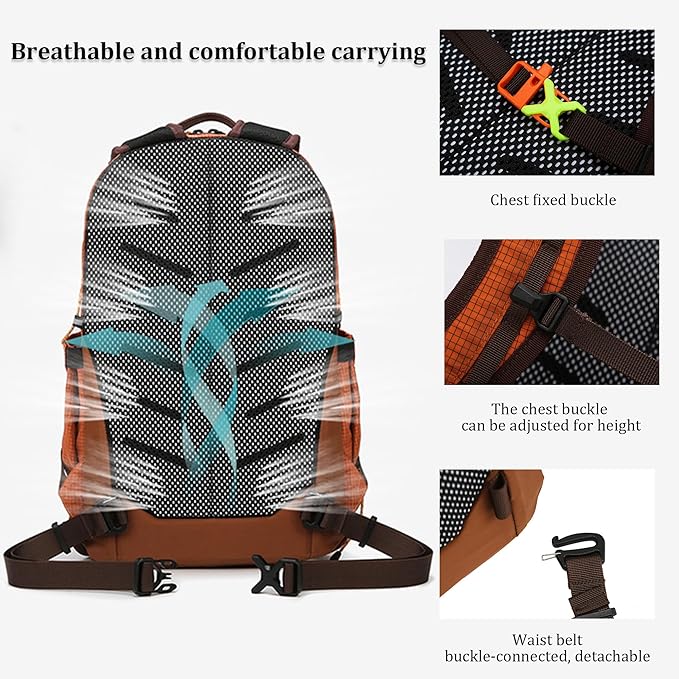 W WINTMING Small Hiking Backpack Travel Backpacks 20L Lightweight Hiking Daypack for Women Men Camping Daily Commuting (Yellow)