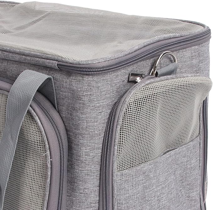 Foldable Carrier, Large Space Travel Carrier for Dogs Cats, Breathable Stretchable with Straps and Leakproof Pads, Portable Carrier for Vet Visits Outdoor Adventures