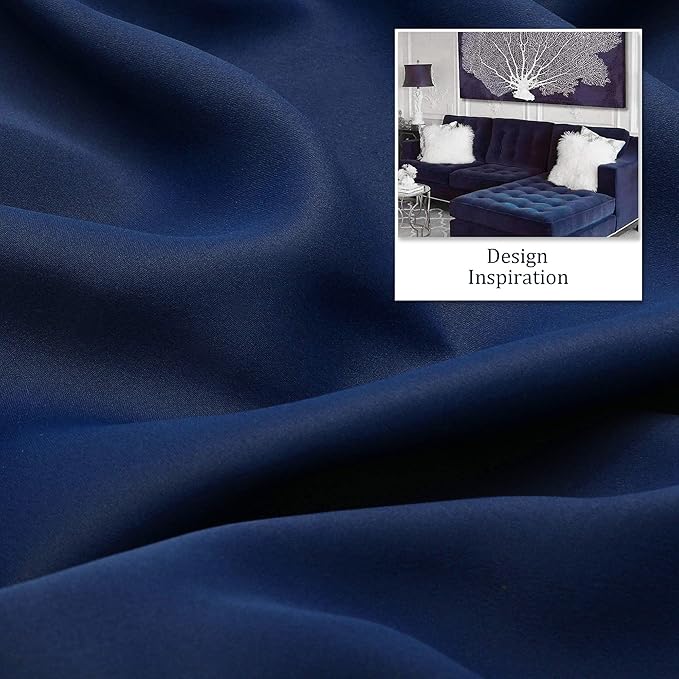 DUALIFE 2 Panels Vertical Curtains for Window, Doorway Curtain Room Drapes 120 Inch Length 60 Inch Wides, Privacy Curtains for Patio Sliding Door(Navy, 10ft Tall x 5ft Wide)