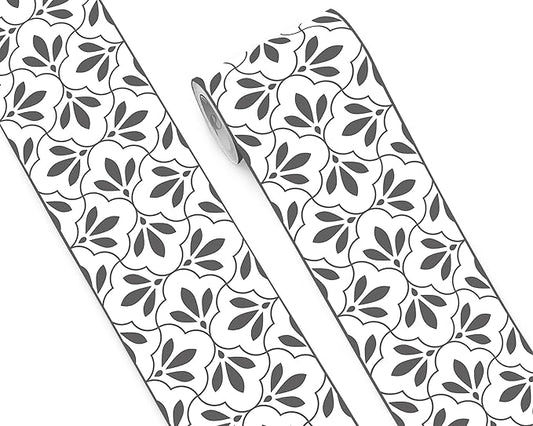 FLFK Wallpaper Border Black and White Patterns Peel and Stick Wall Border Self Adhesive Wallpapers for Living Room Bedroom Kitchen Bathroom 7"x240"