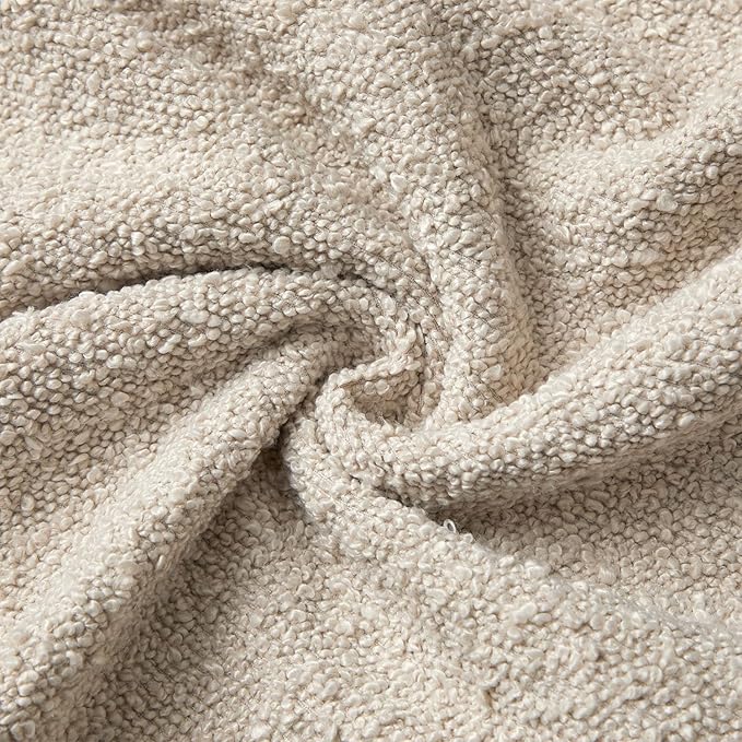 JUSPURBET Pillow Covers 20x20 Set of 2 Decorative Throw Pillow Covers Case for Couch Sofa Bed Soft Boucle Textured Cushion Covers with Hidden Zipper for Home Decor Living Room,Beige