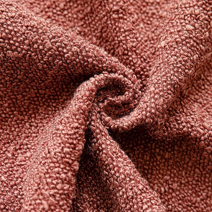 Foindtower Decorative Textured Boucle Throw Pillow Covers Accent Solid Pillow Cases Neutral Soft Cozy Couch Cushion Case for Chair Sofa Bedroom Living Room Home Decor 22x22 Inch,1PC,Orange Rust Red