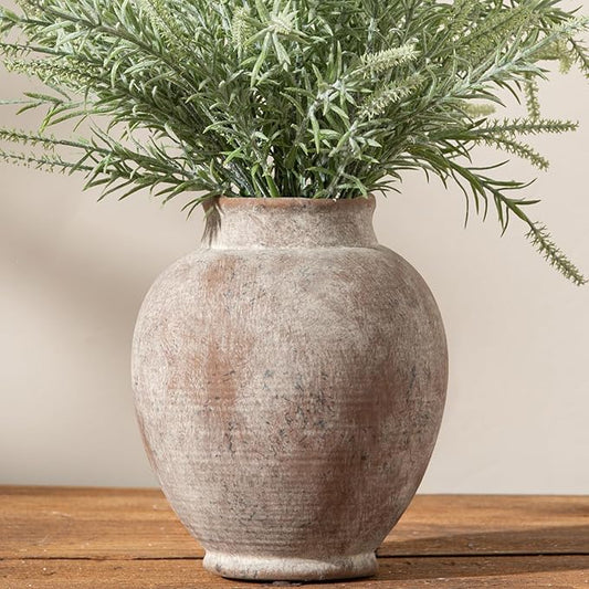 Ceramic Flower Vases Home Decor, 7.4 Inch Rustic Farmhouse Decorative Vase Pottery Pampas Grass Vases for Decor Table Living Room Entryway Mantel Bookshelf Bedroom Bathroom Kitchen - Rustic