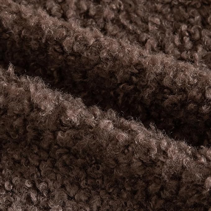 Yaertun Pack of 2 Faux Fur Throw Pillow Covers Decorative Sherpa Boucle Pillow Covers Fuzzy Soft Pillowcases Sheepskin Fleece Cushion Case for Couch Sofa Bed Living Room 24x24 Inch Chocolate