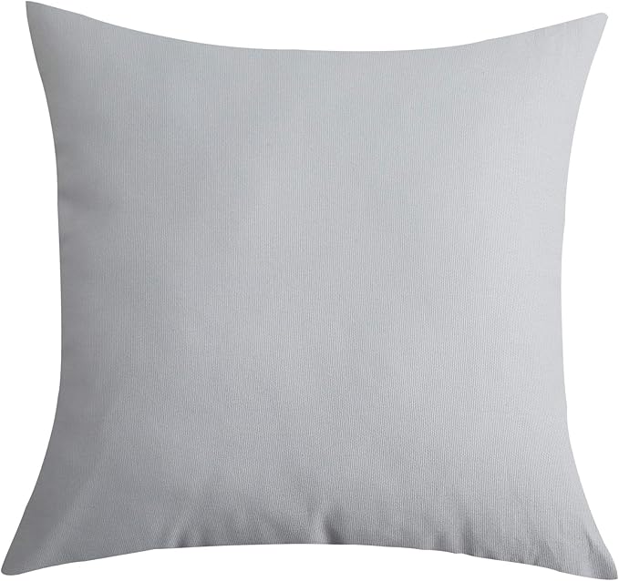 TangDepot Handmade Decorative Solid 100% Cotton Canvas Throw Pillow Covers/Cushion Covers, 45 Colors Available - (18" x18" , Gray Stone, 2 Count (Pack of 1))