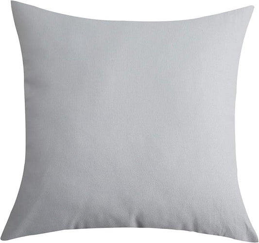 TangDepot Handmade Decorative Solid 100% Cotton Canvas Throw Pillow Covers/Pillow Shams, (18"x18", Gray Stone)