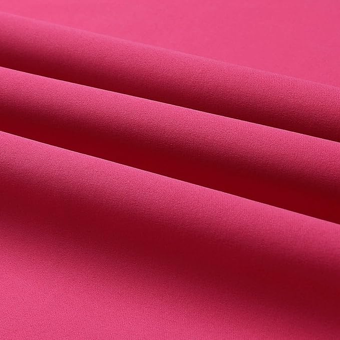 DUALIFE Solid Blackout Curtain Panels for Living Room 45 Inch Length Hot Pink Thermal Insulated Room Darkening Curtains Grommet Top 52''x45'' Raspberry Sorbet