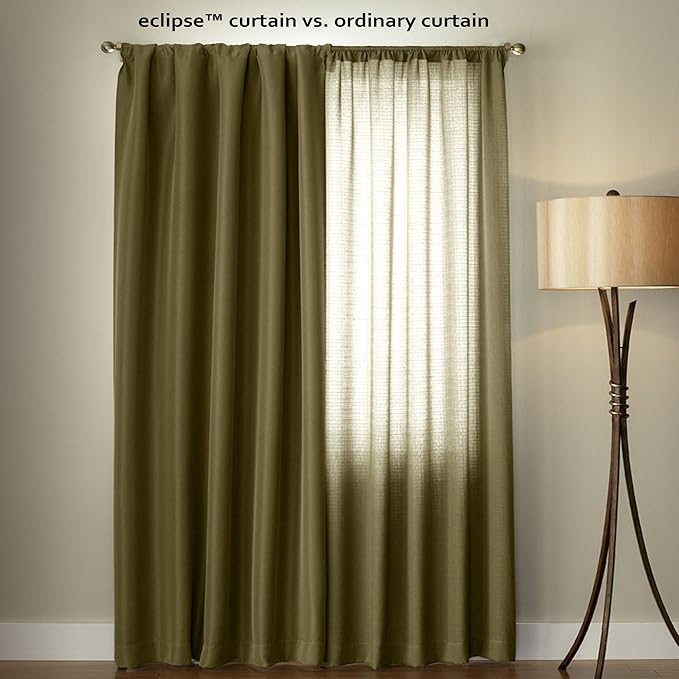 ECLIPSE Kendall Modern Blackout Thermal Rod Pocket Window Curtain for Bedroom or Living Room (1 Panel), 42 X 84, White