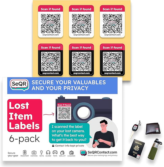 Lost Item QR Code Stickers | Customizable QR Code Labels for Storage, Moving, Recovery
