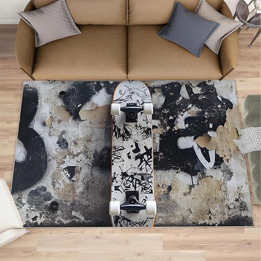 Dragons Rug for Living Room, Fantasy Animals 3x4 Area Rug Magical Creatures Rug for Bedroom Non-Slip Indoor Floor Carpet, Low Pile Resistant Carpet for Dining Room, Office, Home Decor