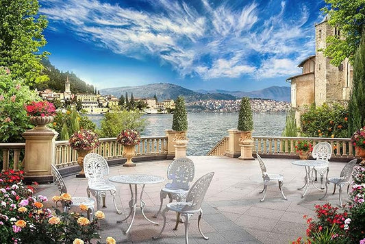 Landscaped Courtyard Mural, Wallpaper can be Used to Decorate Rooms, Living Rooms, Bathroom backdrops（Non-self-Adhesive）