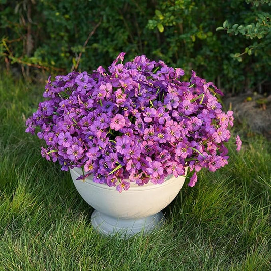 Artificial Flowers for Outdoor Faux Plants for Spring Summer Decoration, UV Resistant Realistic Silk Plastic Fake Flowers Garden Porch Patio Balcony Yard Front Home Decor, 24 Bundles