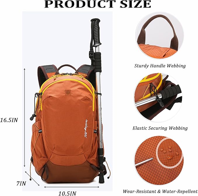 W WINTMING Small Hiking Backpack Travel Backpacks 20L Lightweight Hiking Daypack for Women Men Camping Daily Commuting (Pink)