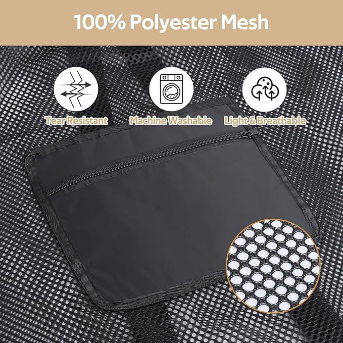 OTraki Drawstring Backpack 24x27 Inch Heavy Duty Mesh Laundry Bag Gym String Backpack Dirty Clothes Bags with Pocket & Adjustable Shoulder Straps Machine Washable for Swimming Yoga Beach Workout