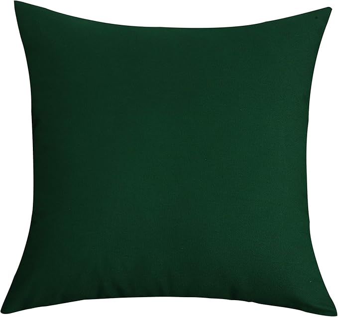 TangDepot Handmade Decorative Solid 100% Cotton Canvas Throw Pillow Covers/Cushion Covers, 45 Colors Available - (18" x18" , Deep Green, 2 Count (Pack of 1))