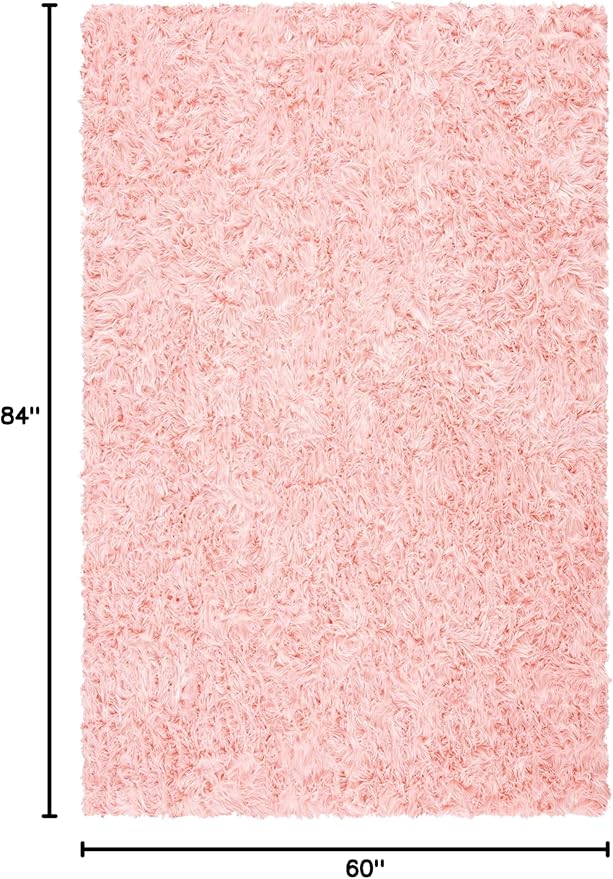 SAFAVIEH Faux Sheep Skin Collection 5' x 7' Pink FSS235G Silken Glam 2.35-inch Thick Area Rug
