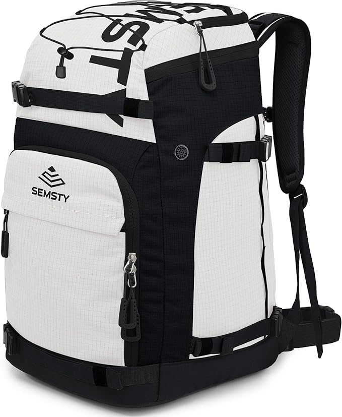 Ski Boot Bag, 55L/70L Waterproof Ski and Snowboard Boots Travel Backpack for Skis, Snowboard, Ski Helmet, Goggles, Gloves & Accessories